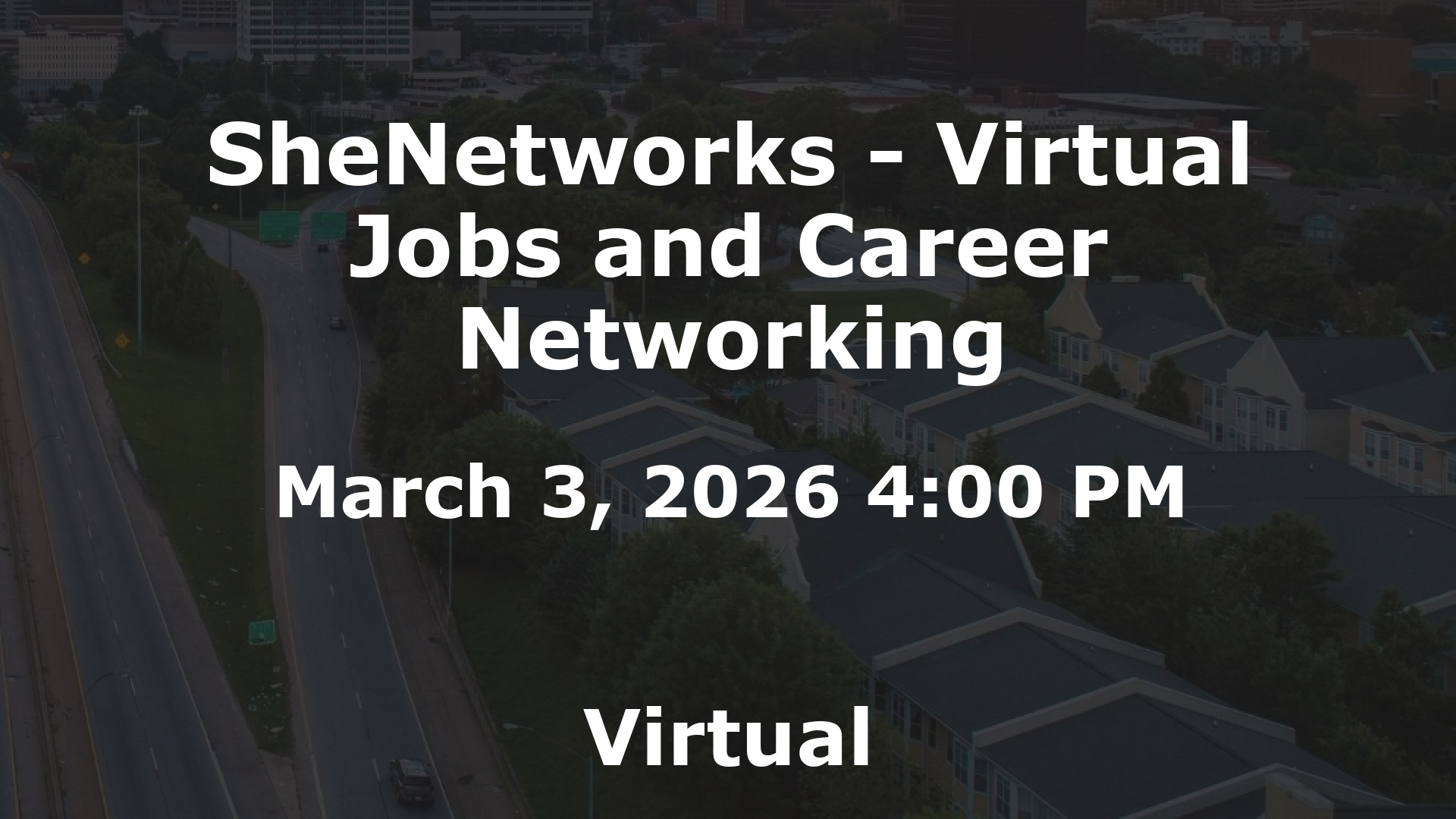 SheNetworks - Virtual Jobs and Career Networking event image